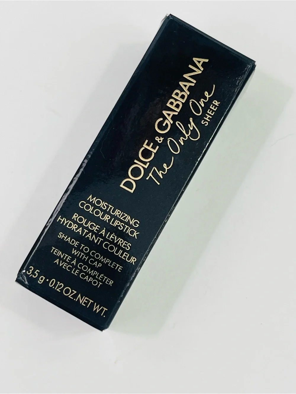 Dolce & Gabbana Gold and Black The Only One Sheer Lipstick Box